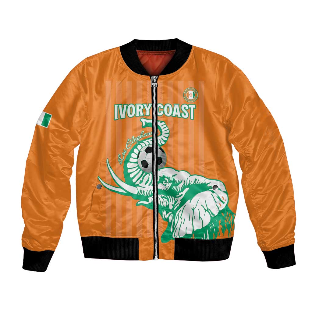 Custom Ivory Coast Football Bomber Jacket Come On Elephants