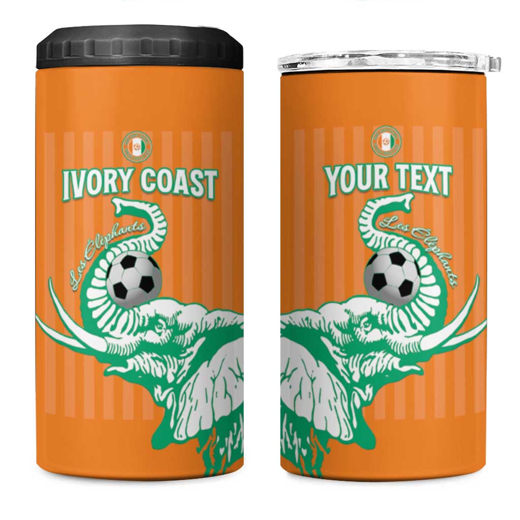Custom Ivory Coast Football 4 in 1 Can Cooler Tumbler Come On Elephants