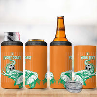 Custom Ivory Coast Football 4 in 1 Can Cooler Tumbler Come On Elephants
