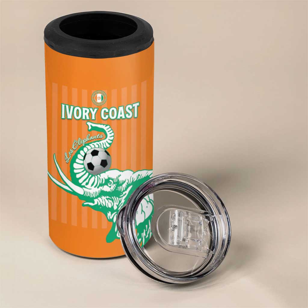 Custom Ivory Coast Football 4 in 1 Can Cooler Tumbler Come On Elephants