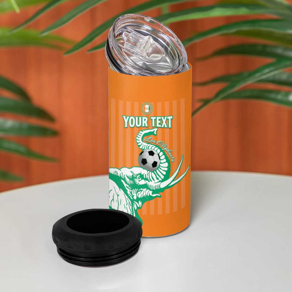 Custom Ivory Coast Football 4 in 1 Can Cooler Tumbler Come On Elephants