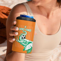 Custom Ivory Coast Football 4 in 1 Can Cooler Tumbler Come On Elephants