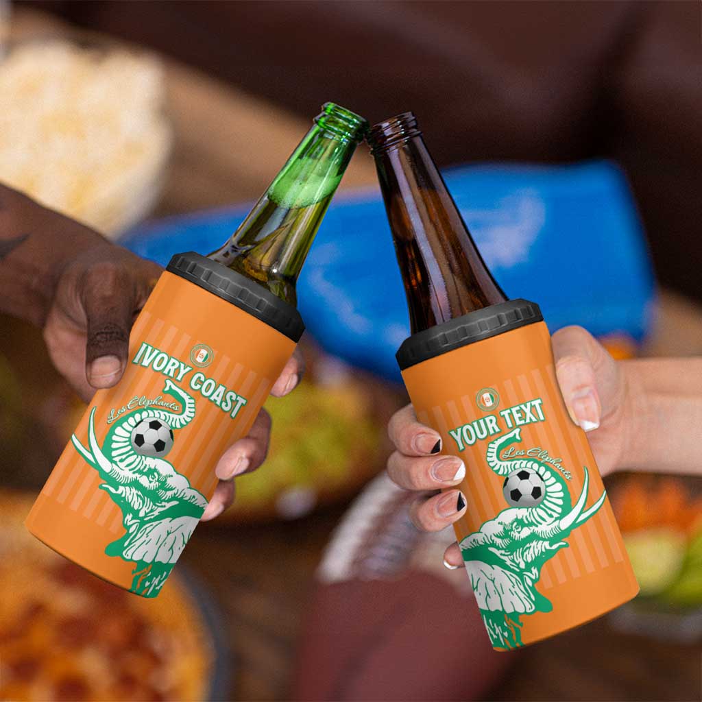 Custom Ivory Coast Football 4 in 1 Can Cooler Tumbler Come On Elephants