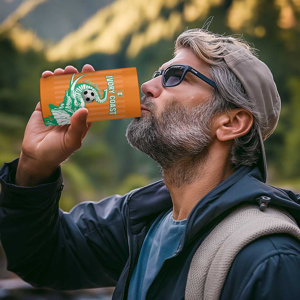 Custom Ivory Coast Football 4 in 1 Can Cooler Tumbler Come On Elephants