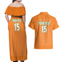 Custom Ivory Coast Football Couples Matching Off Shoulder Maxi Dress and Hawaiian Shirt Come On Elephants