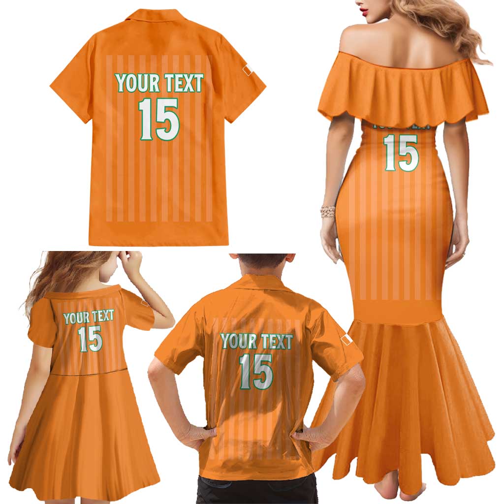 Custom Ivory Coast Football Family Matching Mermaid Dress and Hawaiian Shirt Come On Elephants