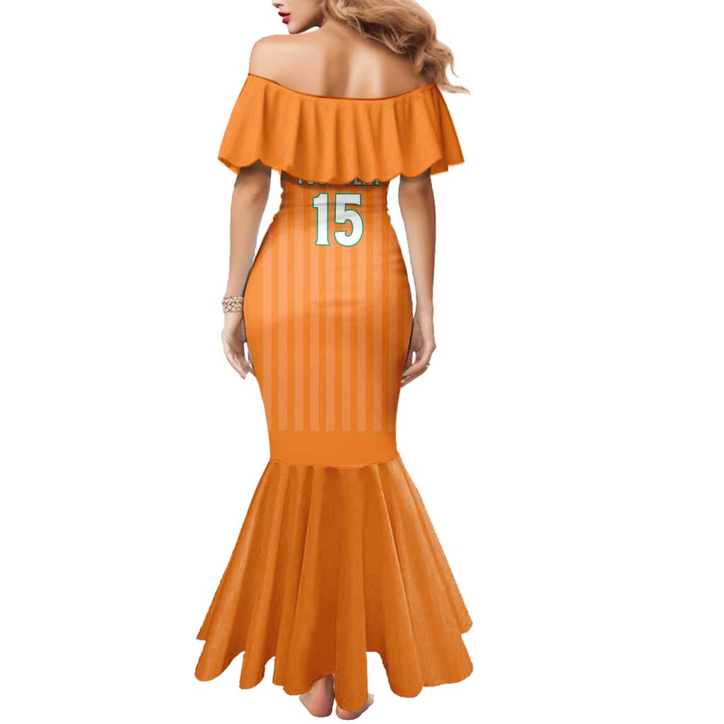 Custom Ivory Coast Football Family Matching Mermaid Dress and Hawaiian Shirt Come On Elephants