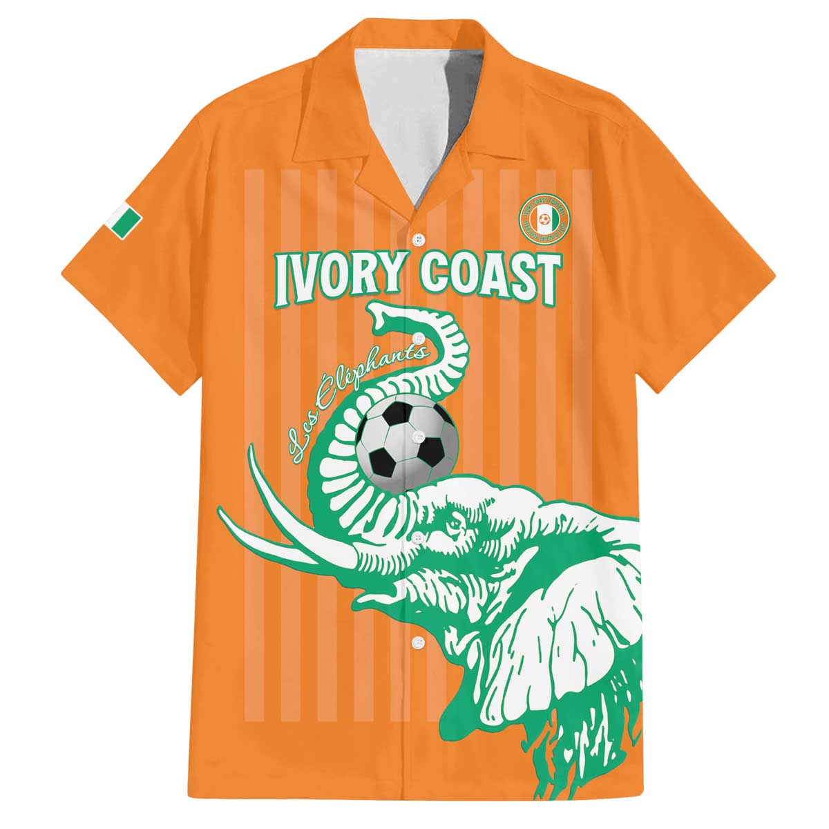 Custom Ivory Coast Football Family Matching Off The Shoulder Long Sleeve Dress and Hawaiian Shirt Come On Elephants