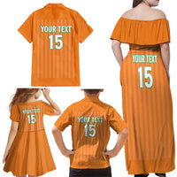 Custom Ivory Coast Football Family Matching Off Shoulder Maxi Dress and Hawaiian Shirt Come On Elephants