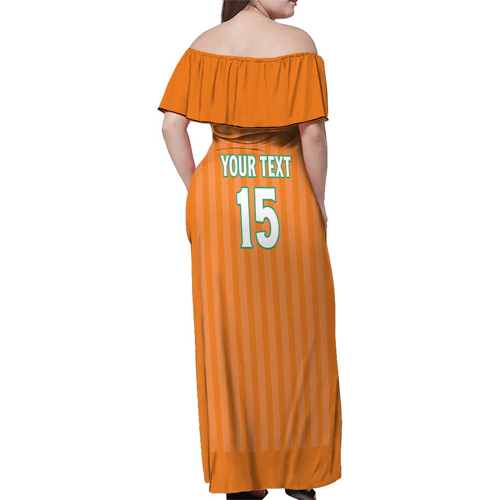 Custom Ivory Coast Football Family Matching Off Shoulder Maxi Dress and Hawaiian Shirt Come On Elephants