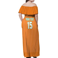 Custom Ivory Coast Football Family Matching Off Shoulder Maxi Dress and Hawaiian Shirt Come On Elephants