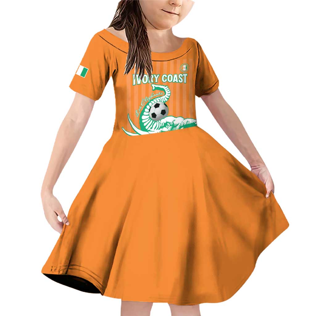Custom Ivory Coast Football Family Matching Off Shoulder Short Dress and Hawaiian Shirt Come On Elephants