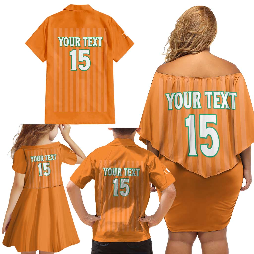 Custom Ivory Coast Football Family Matching Off Shoulder Short Dress and Hawaiian Shirt Come On Elephants