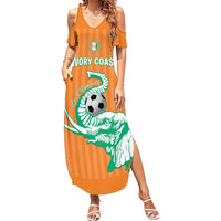 Custom Ivory Coast Football Family Matching Summer Maxi Dress and Hawaiian Shirt Come On Elephants