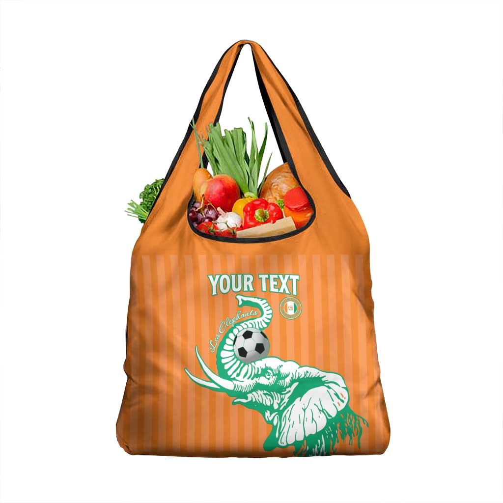 Custom Ivory Coast Football Grocery Bag Come On Elephants