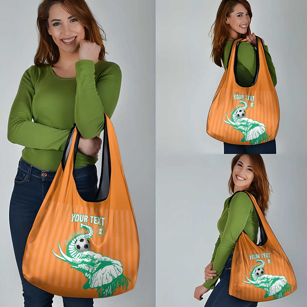 Custom Ivory Coast Football Grocery Bag Come On Elephants