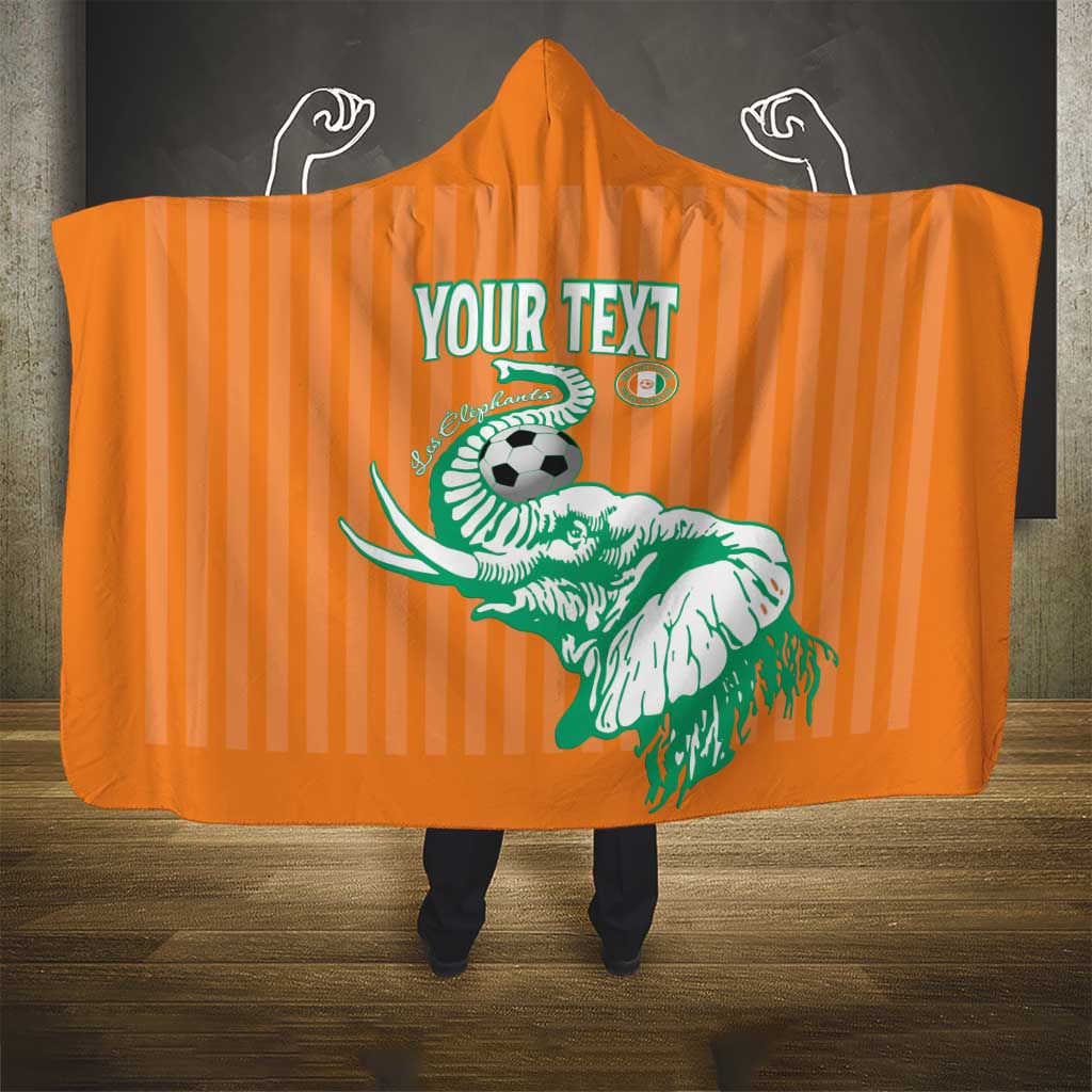 Custom Ivory Coast Football Hooded Blanket Come On Elephants