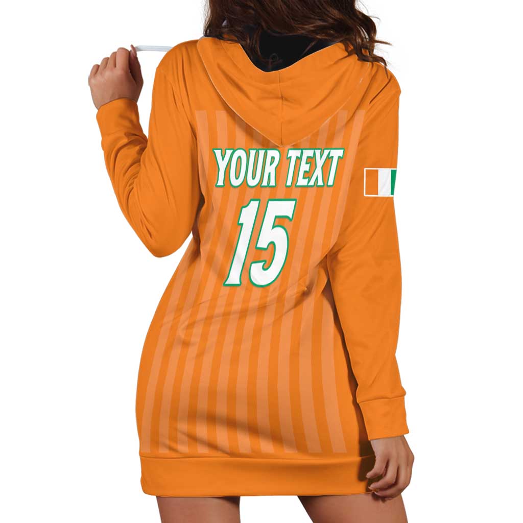 Custom Ivory Coast Football Hoodie Dress Come On Elephants