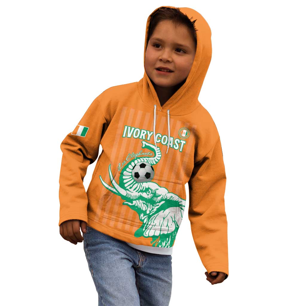 Custom Ivory Coast Football Kid Hoodie Come On Elephants