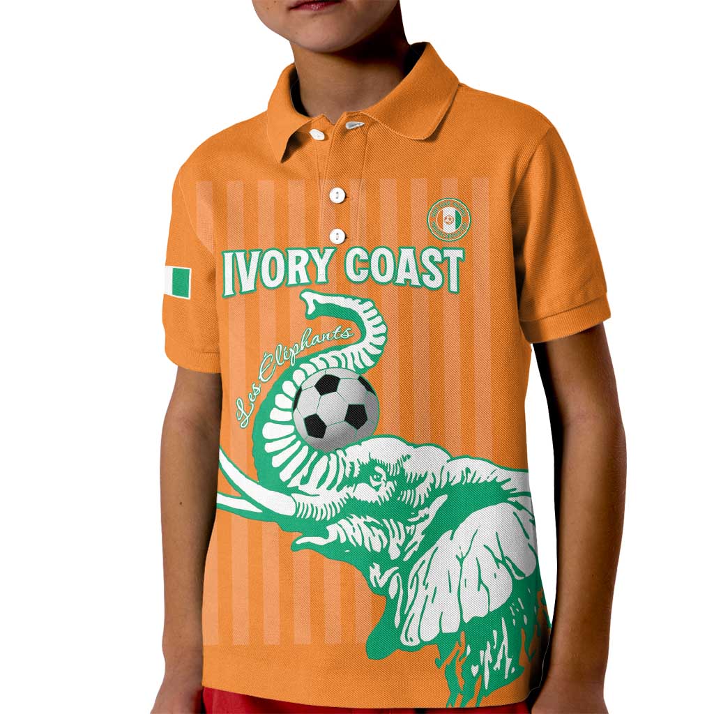 Custom Ivory Coast Football Kid Polo Shirt Come On Elephants