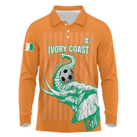 Custom Ivory Coast Football Long Sleeve Polo Shirt Come On Elephants