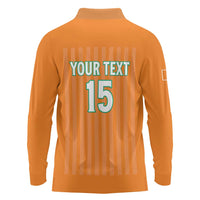 Custom Ivory Coast Football Long Sleeve Polo Shirt Come On Elephants