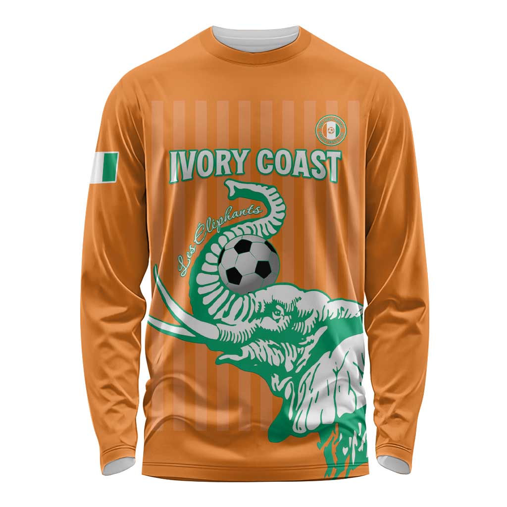 Custom Ivory Coast Football Long Sleeve Shirt Come On Elephants