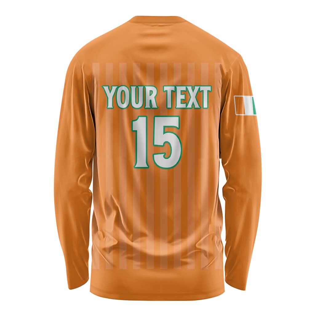 Custom Ivory Coast Football Long Sleeve Shirt Come On Elephants