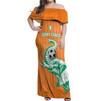 Custom Ivory Coast Football Off Shoulder Maxi Dress Come On Elephants