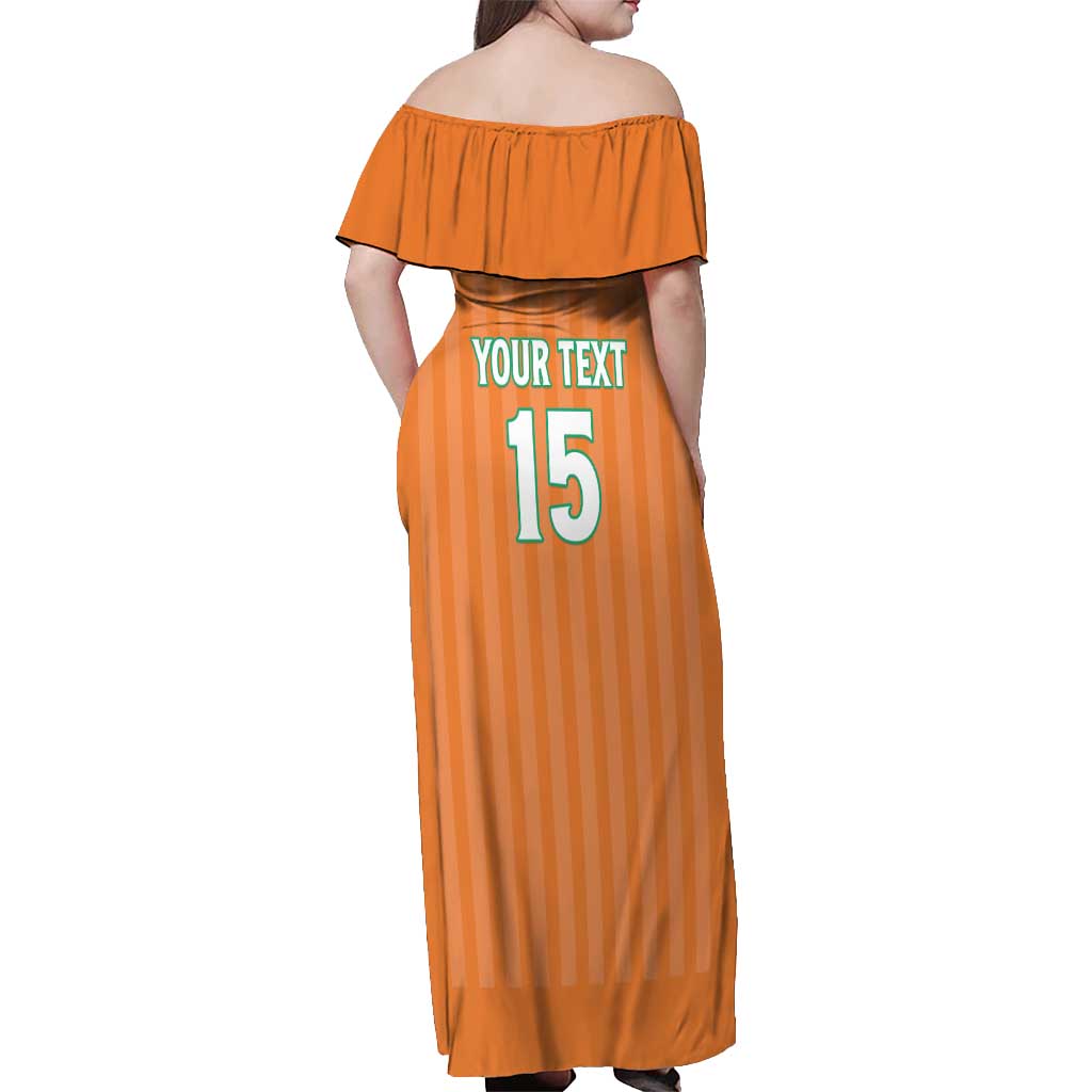 Custom Ivory Coast Football Off Shoulder Maxi Dress Come On Elephants
