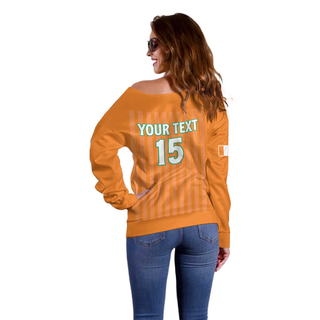 Custom Ivory Coast Football Off Shoulder Sweater Come On Elephants