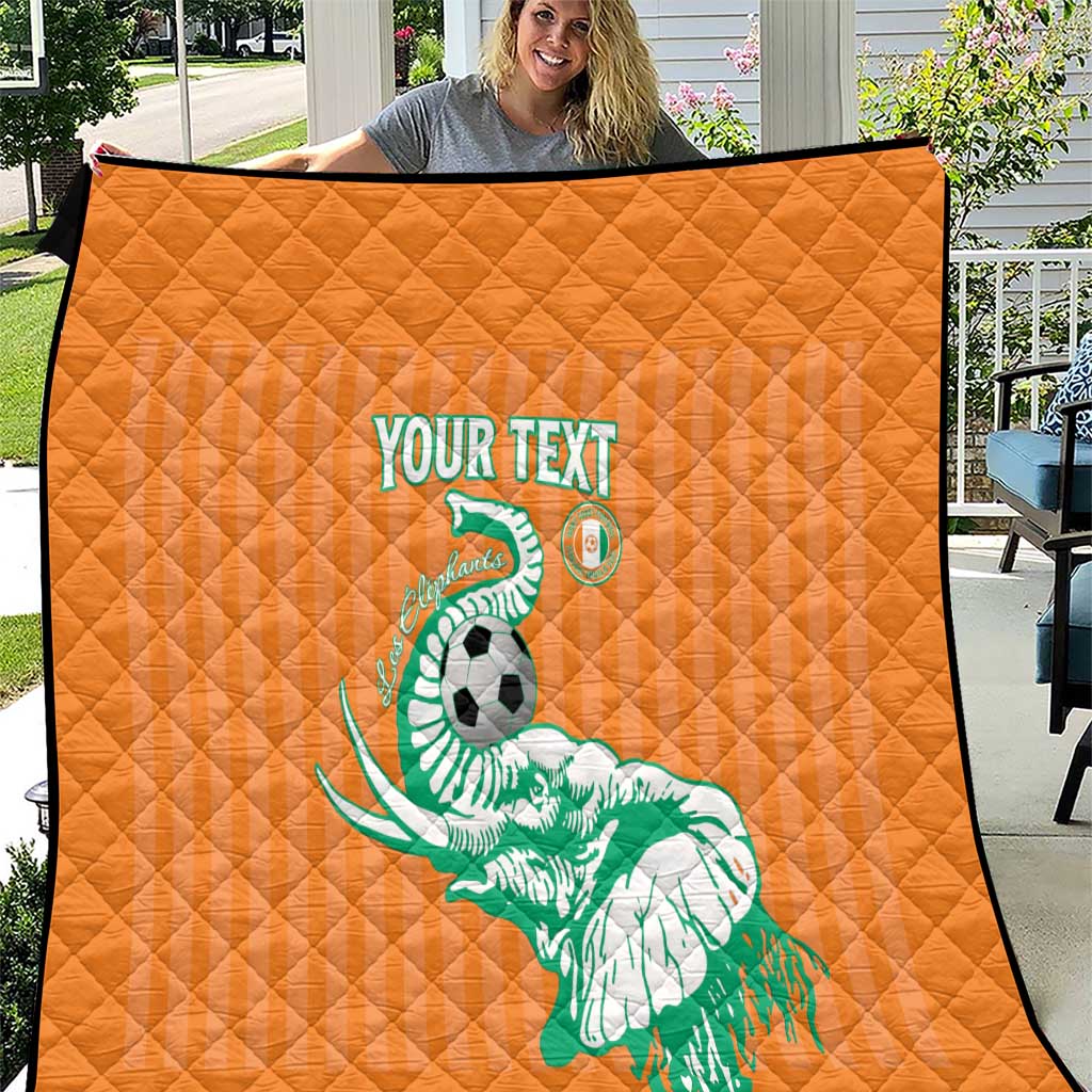 Custom Ivory Coast Football Quilt Come On Elephants