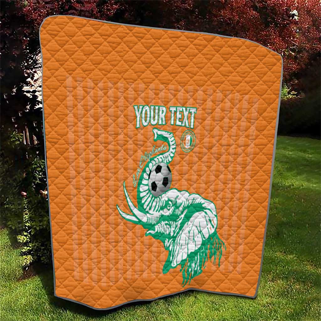 Custom Ivory Coast Football Quilt Come On Elephants