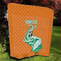 Custom Ivory Coast Football Quilt Come On Elephants