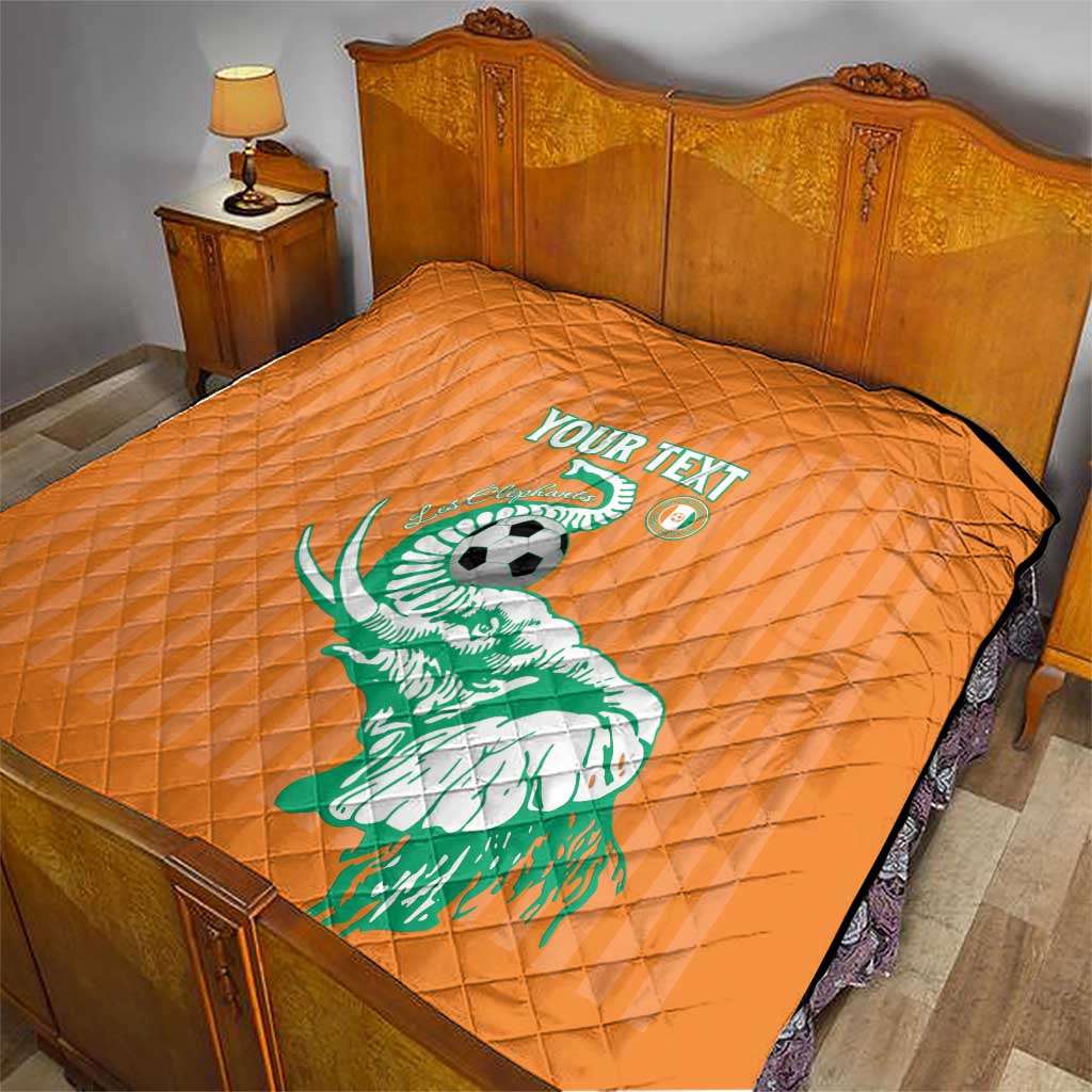 Custom Ivory Coast Football Quilt Come On Elephants