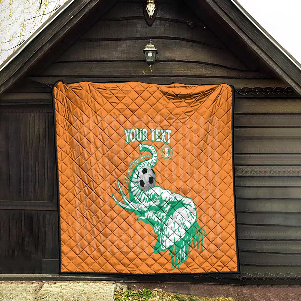Custom Ivory Coast Football Quilt Come On Elephants