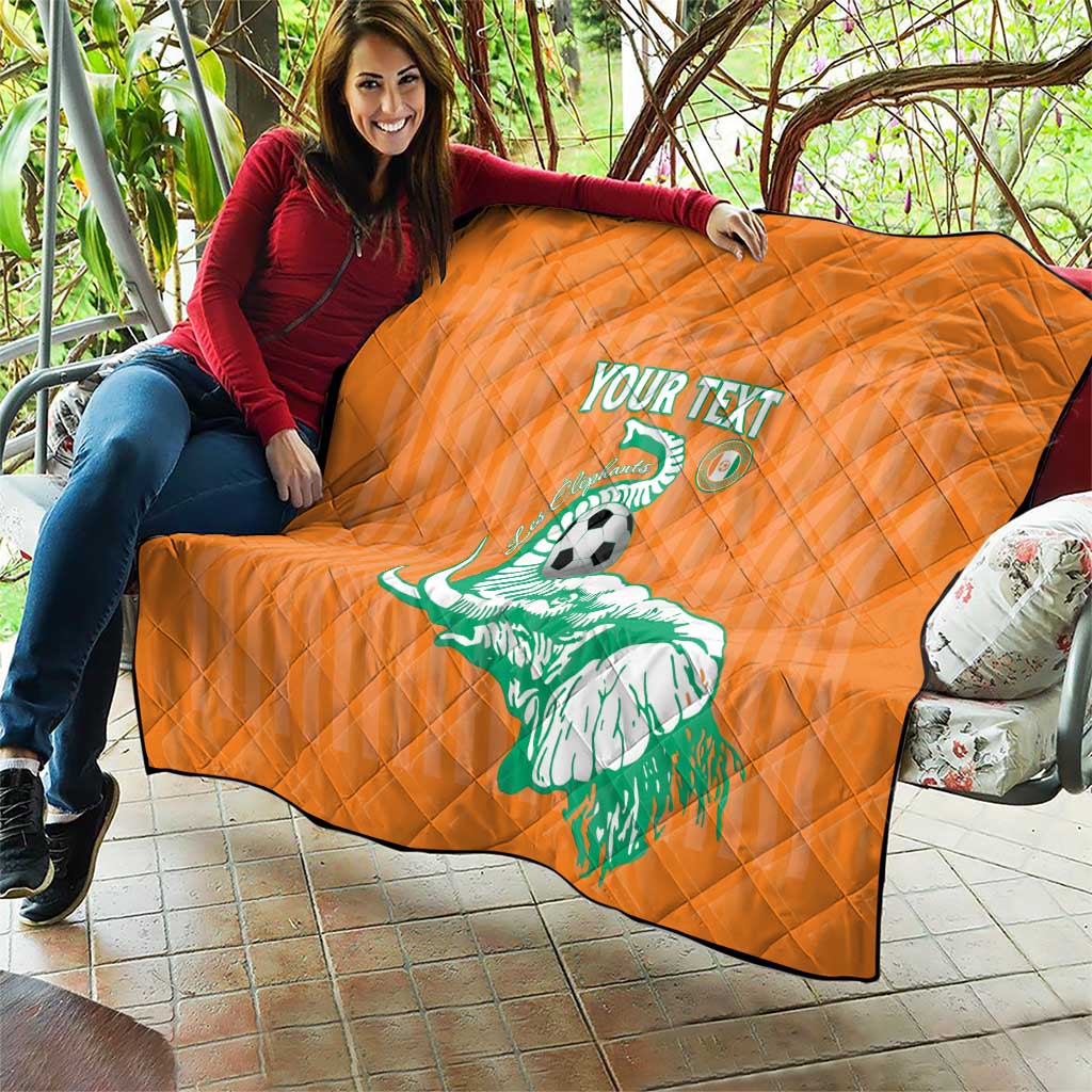 Custom Ivory Coast Football Quilt Come On Elephants