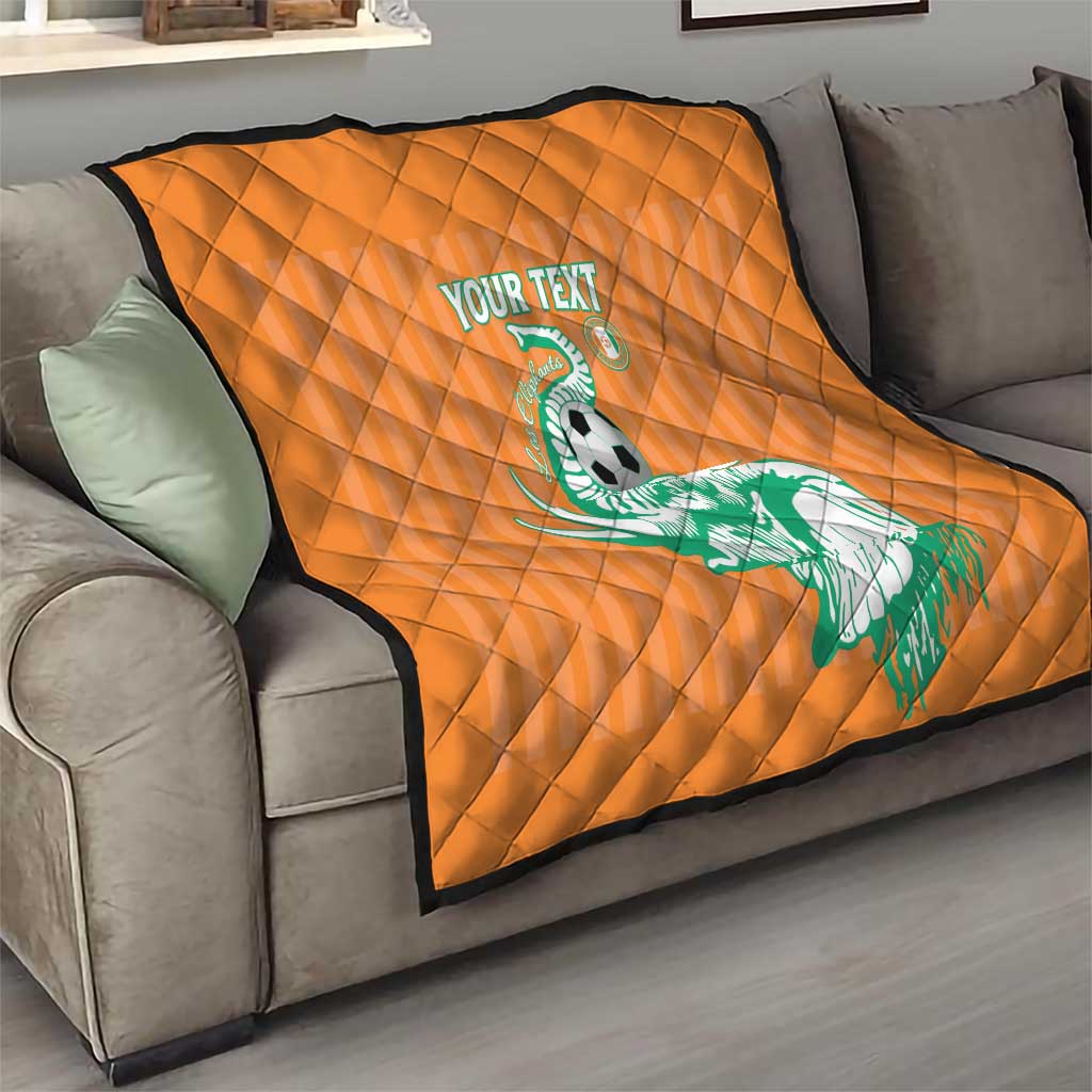 Custom Ivory Coast Football Quilt Come On Elephants