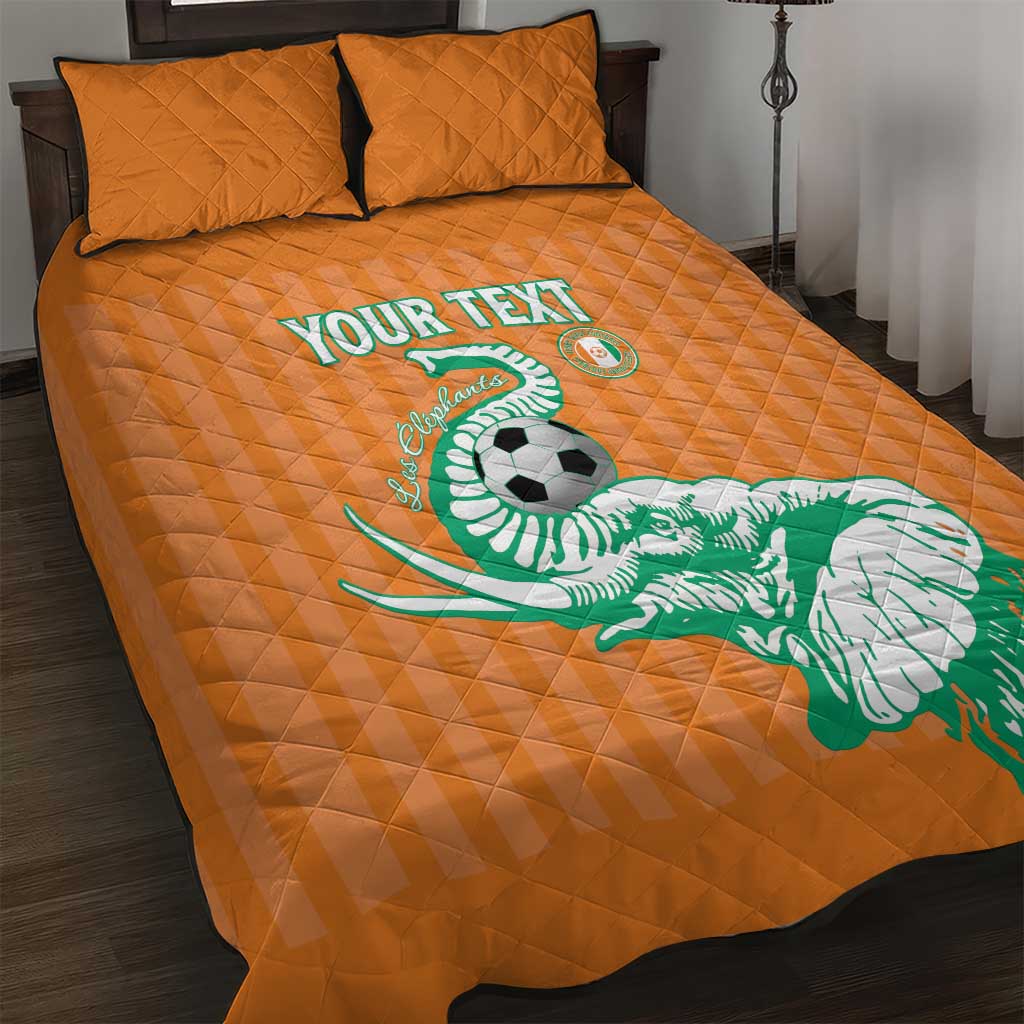 Custom Ivory Coast Football Quilt Bed Set Come On Elephants