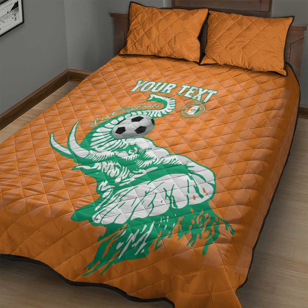Custom Ivory Coast Football Quilt Bed Set Come On Elephants