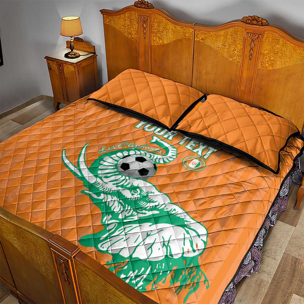 Custom Ivory Coast Football Quilt Bed Set Come On Elephants