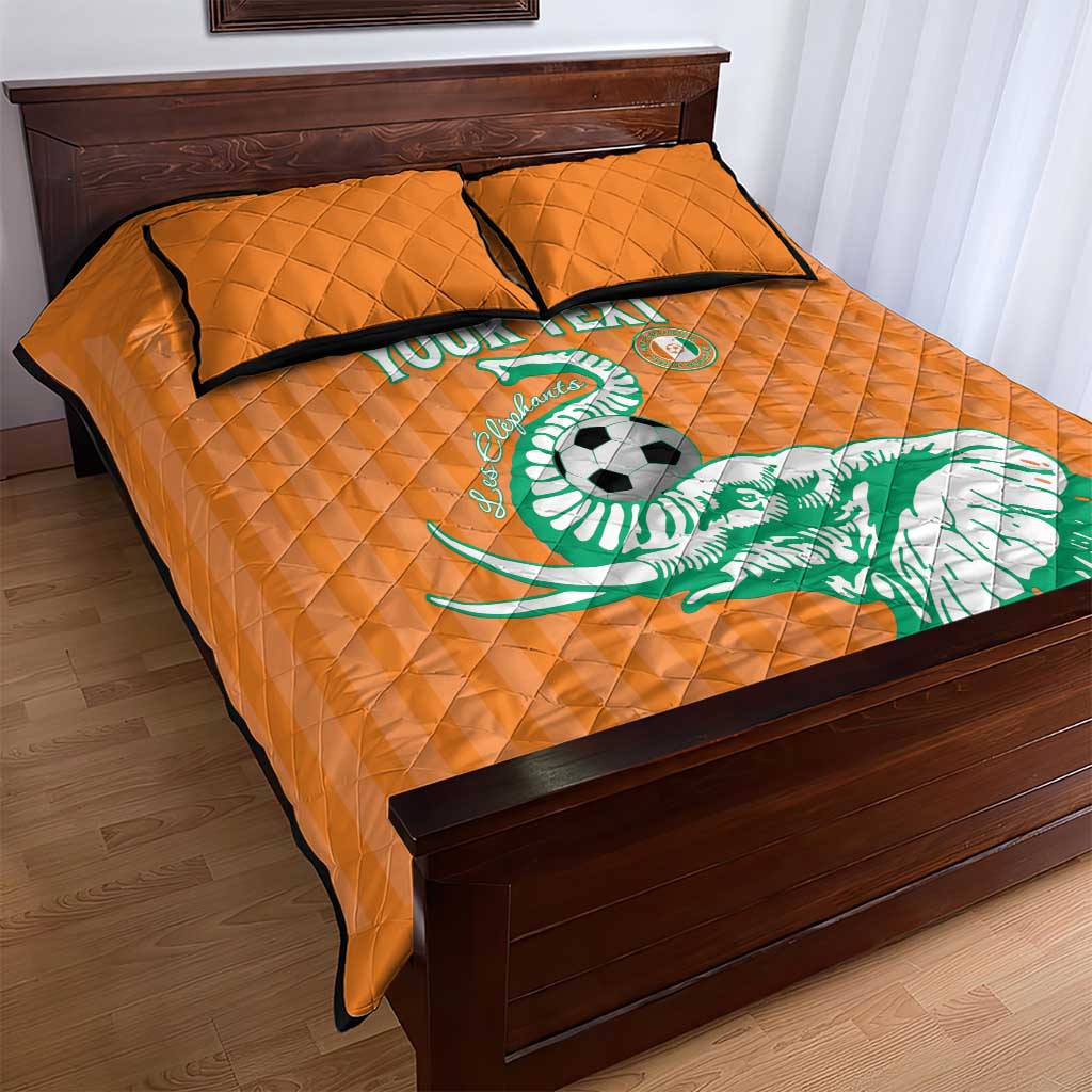 Custom Ivory Coast Football Quilt Bed Set Come On Elephants