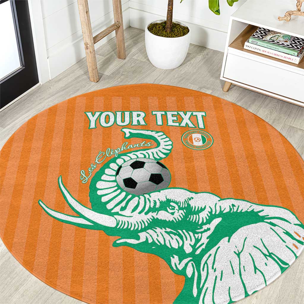 Custom Ivory Coast Football Round Carpet Come On Elephants