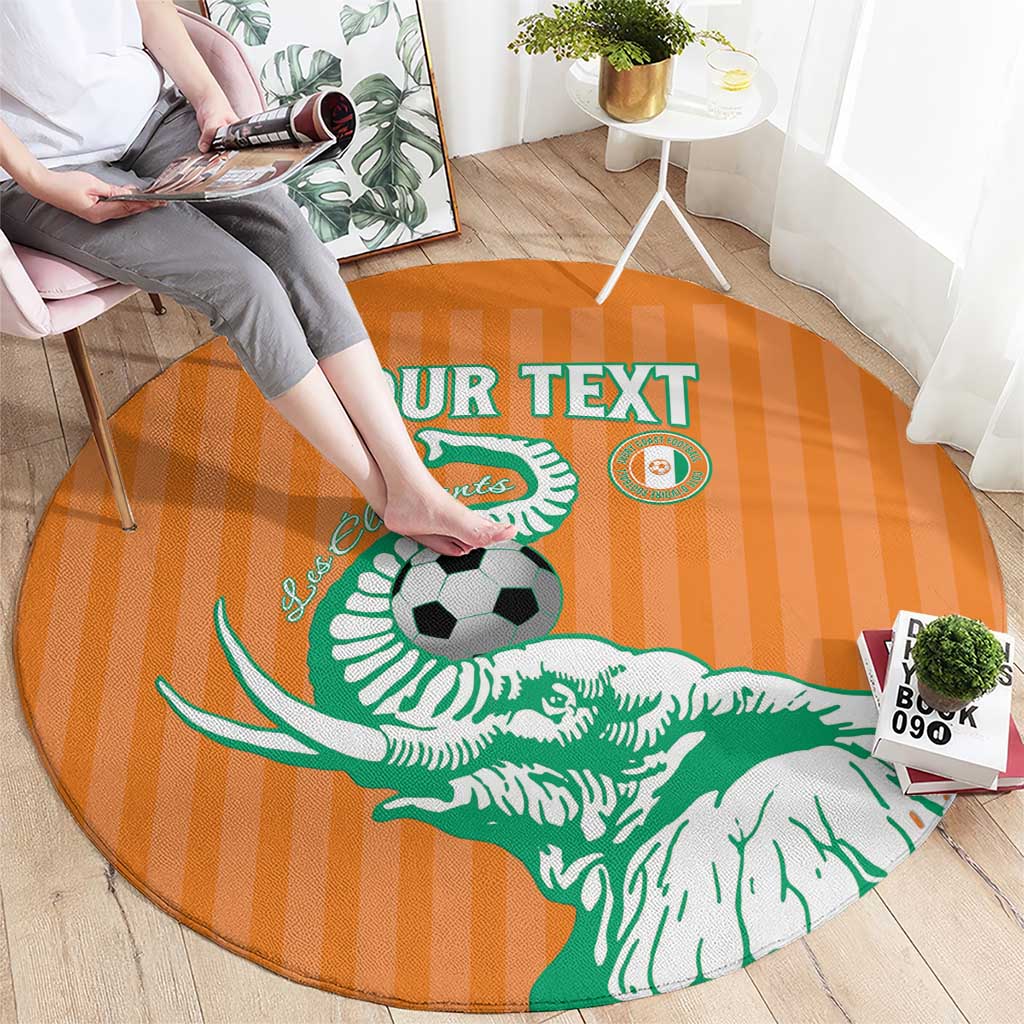 Custom Ivory Coast Football Round Carpet Come On Elephants
