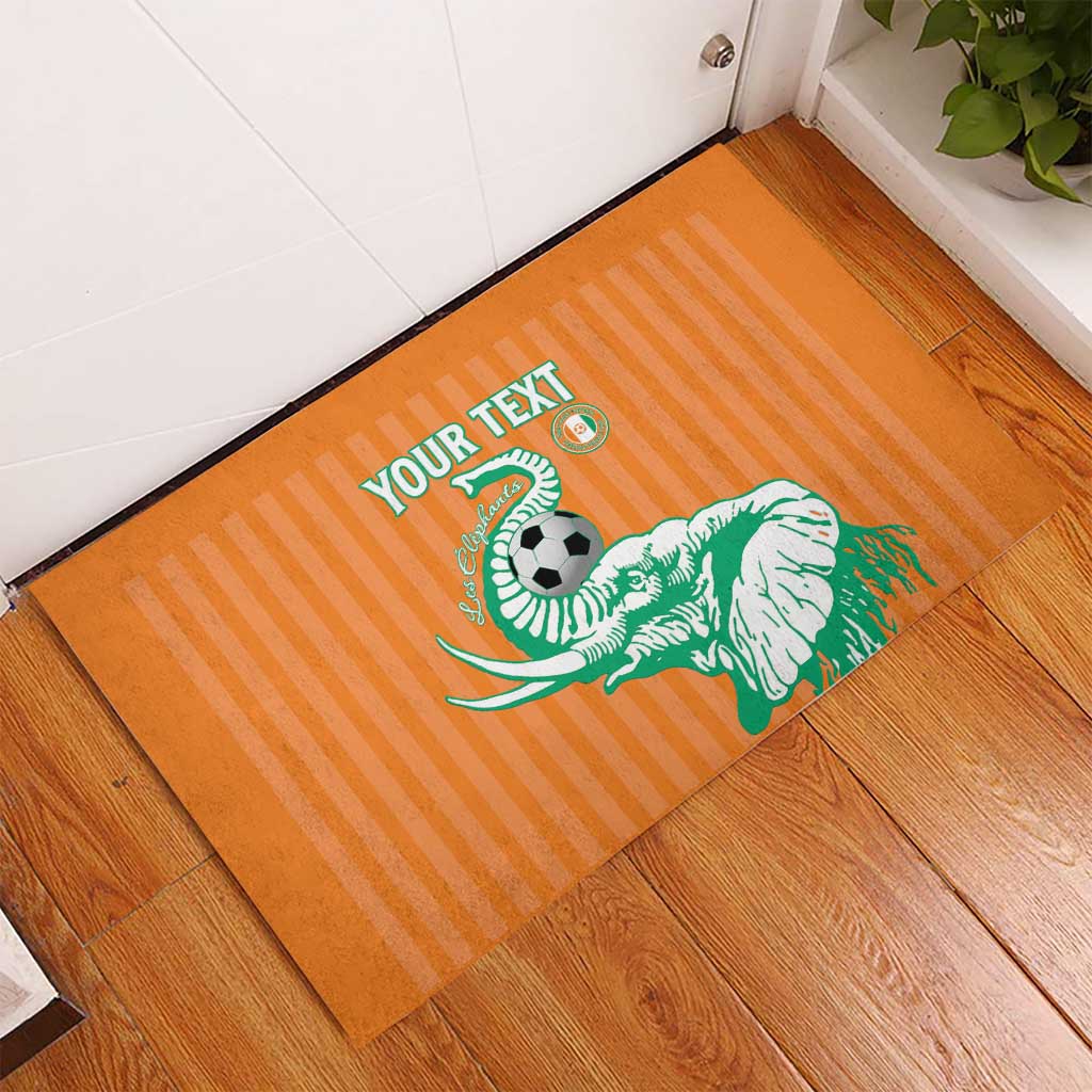 Custom Ivory Coast Football Rubber Doormat Come On Elephants
