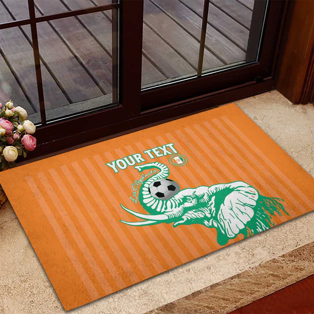 Custom Ivory Coast Football Rubber Doormat Come On Elephants