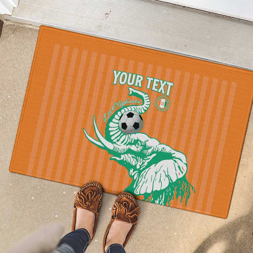 Custom Ivory Coast Football Rubber Doormat Come On Elephants