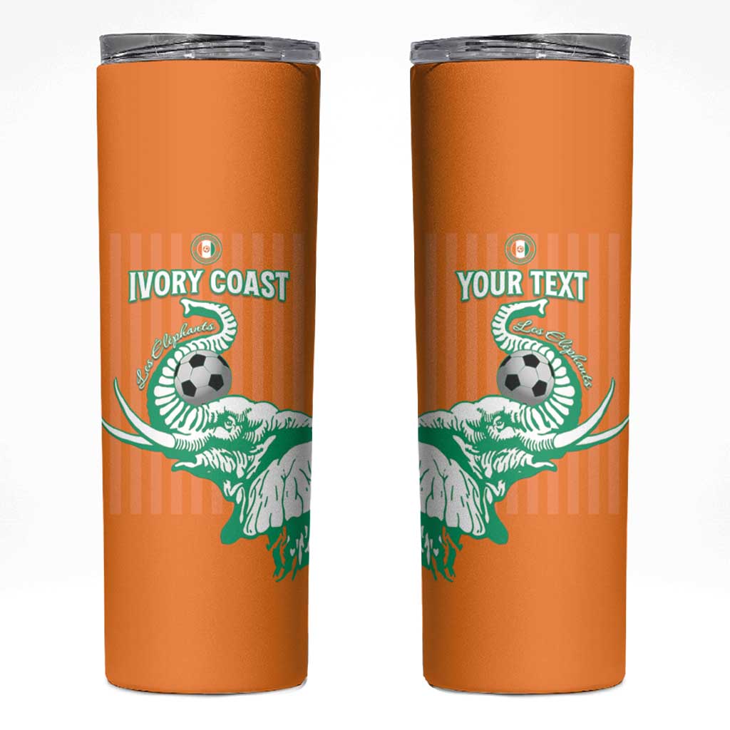 Custom Ivory Coast Football Skinny Tumbler Come On Elephants