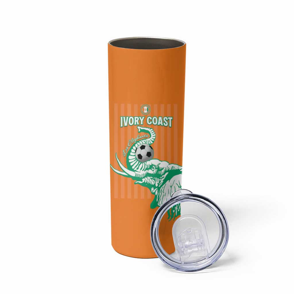 Custom Ivory Coast Football Skinny Tumbler Come On Elephants
