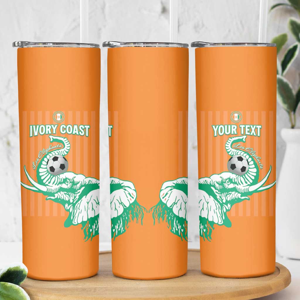 Custom Ivory Coast Football Skinny Tumbler Come On Elephants